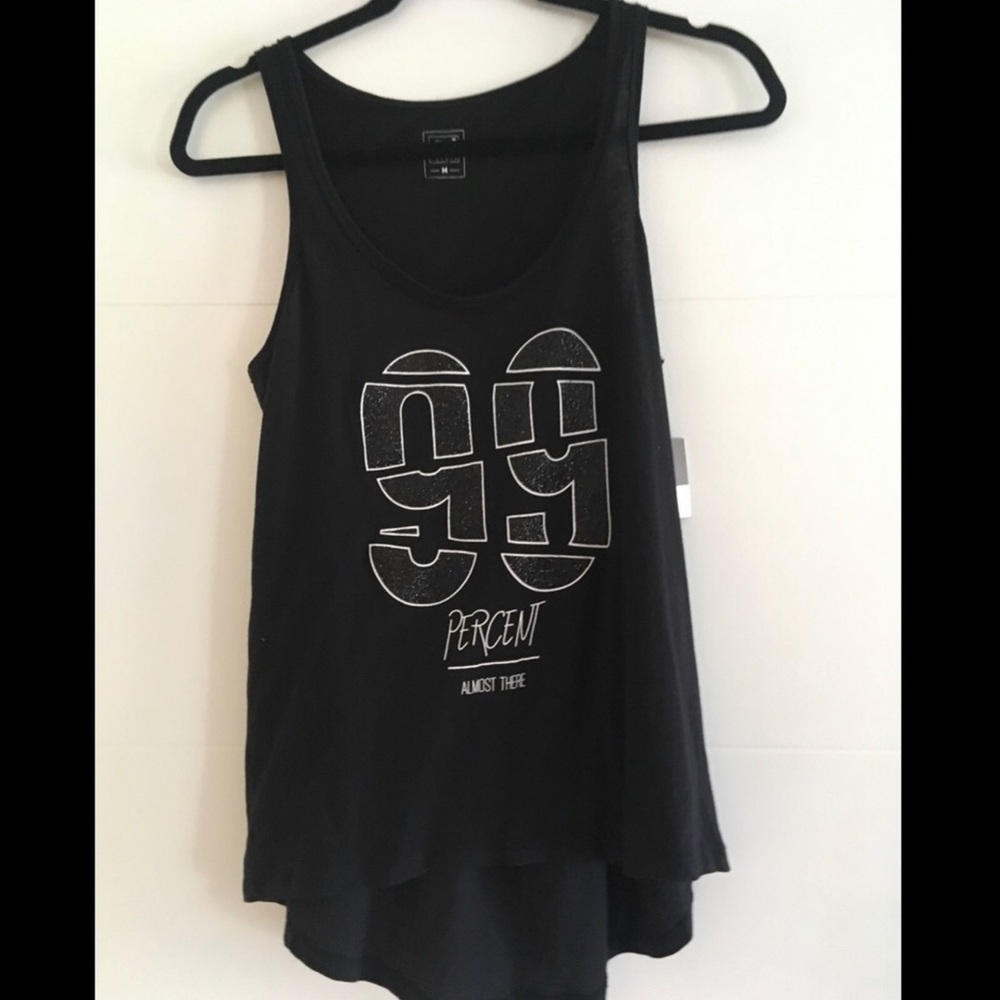 Black tank top - iridescent number - never worn